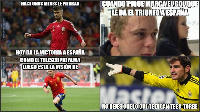 El gol de Piqué, protagonista de los memes de la victoria de España
