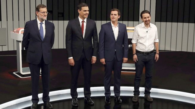 Rajoy, Sánchez y Rivera en el debate de las última campaña (Foto: Efe).