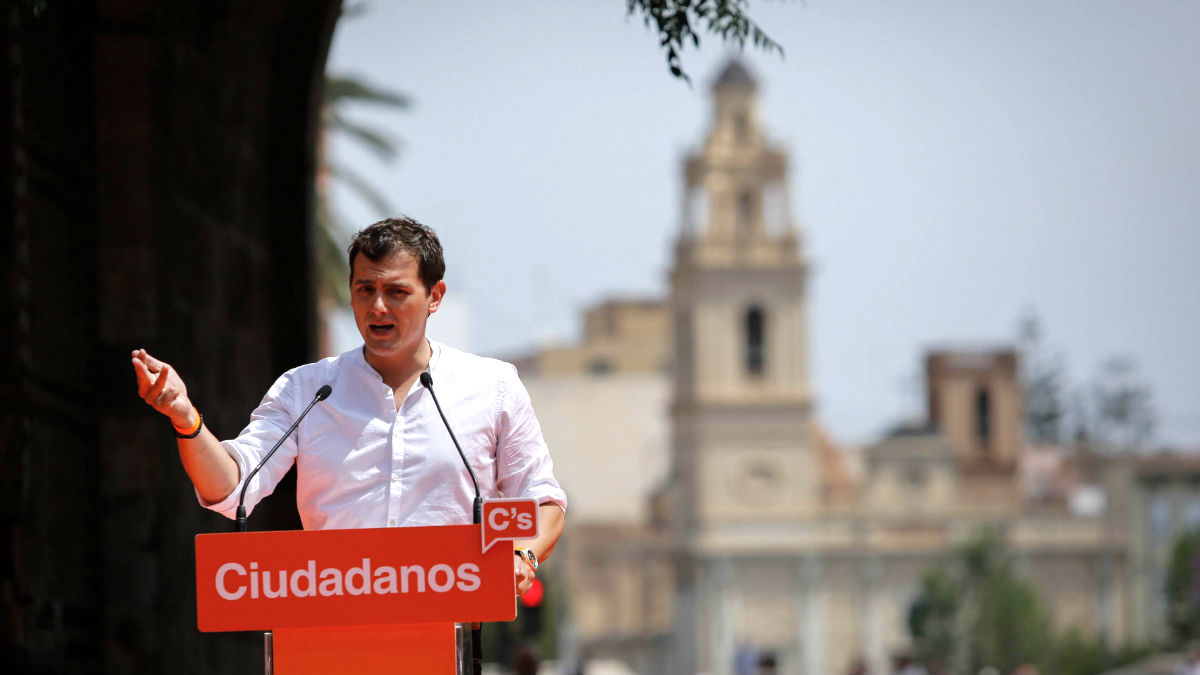 Albert Rivera en el mitin de este domingo en Valencia.