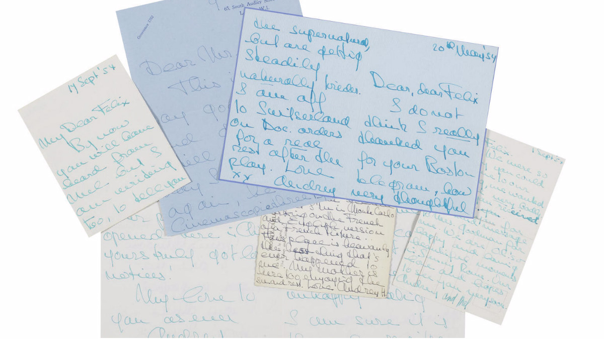 Parte de la colección de cartas privadas de Audrey Hepburn. (Foto: Bonhams Entertainment Memorabilia)