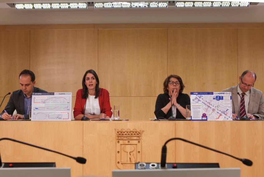 Rueda de prensa de Rita Maestre con los concejales de Urbanismo y Medio Ambiente. (Foto: Madrid)