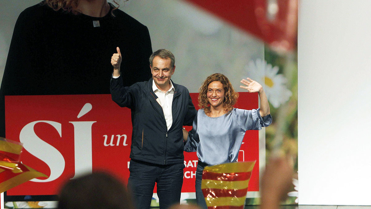 José Luis Rodríguez Zapatero junto a Meritxell Batet. (Foto: EFE)