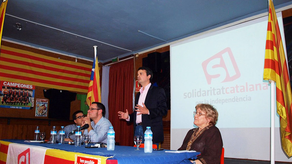 El independentista López Bofill en un acto de Solidaritat Catalana.