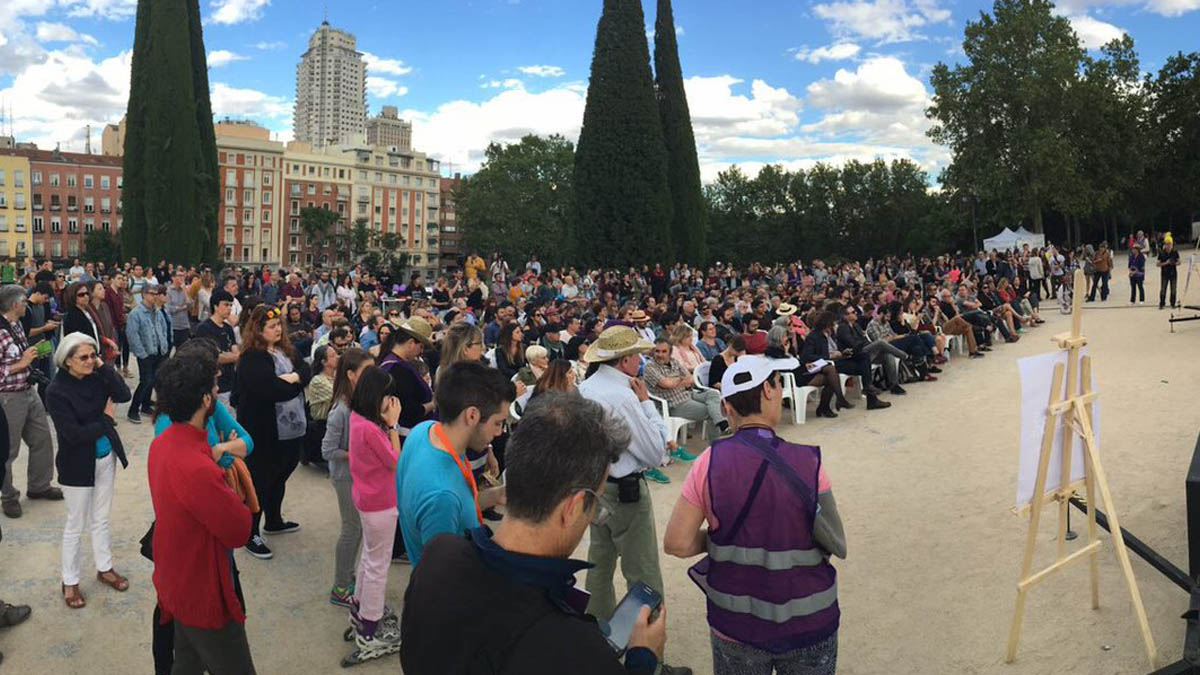 Acto de Podemos en Madrid boicoteado por Hogar Social Madrid.