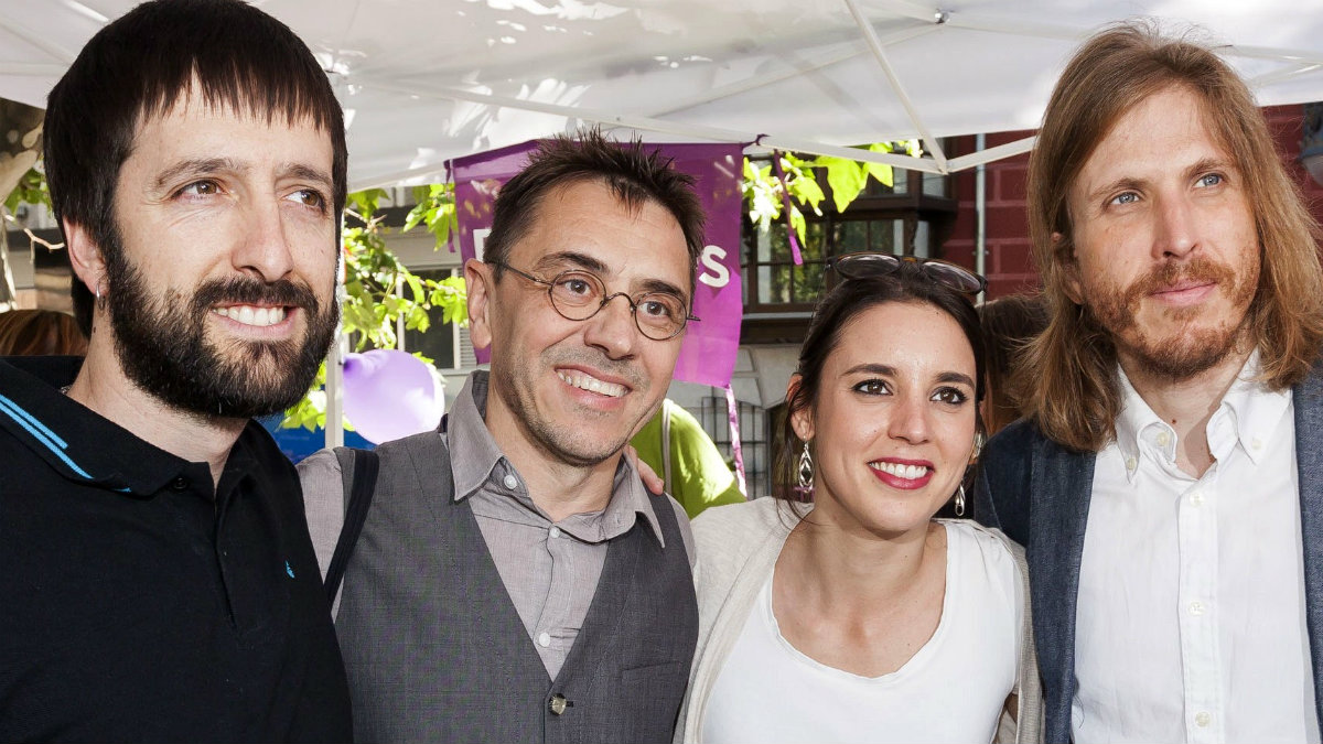 Juanma del Olmo, Juan Carlos Monedero, Irene Montero y Pablo Fernández. (EFE)