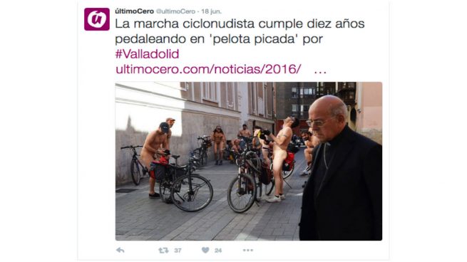 El alcalde de Valladolid autoriza una marcha ciclista nudista que acabó frente al arzobispado