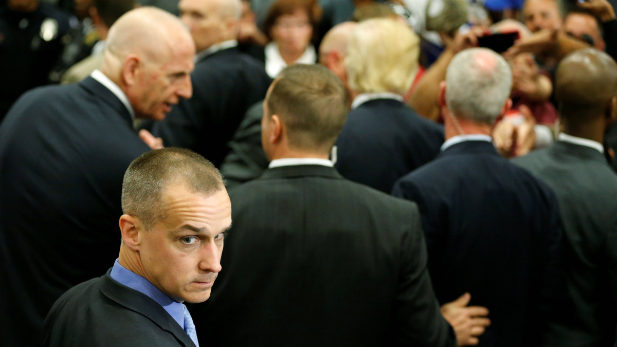 Corey Lewandowski, ex jefe de campaña de Donald Trump, en un mitin en Albuquerque, Nuevo México. (Reuters)