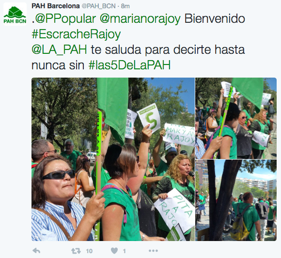 Miembros de la PAH vuelven a intentar boicotear un coloquio de Rajoy