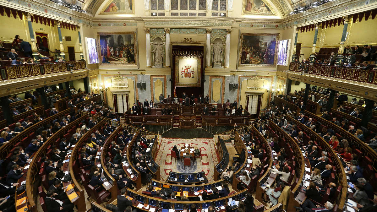Vista panorámica del Congreso de los Diputados.