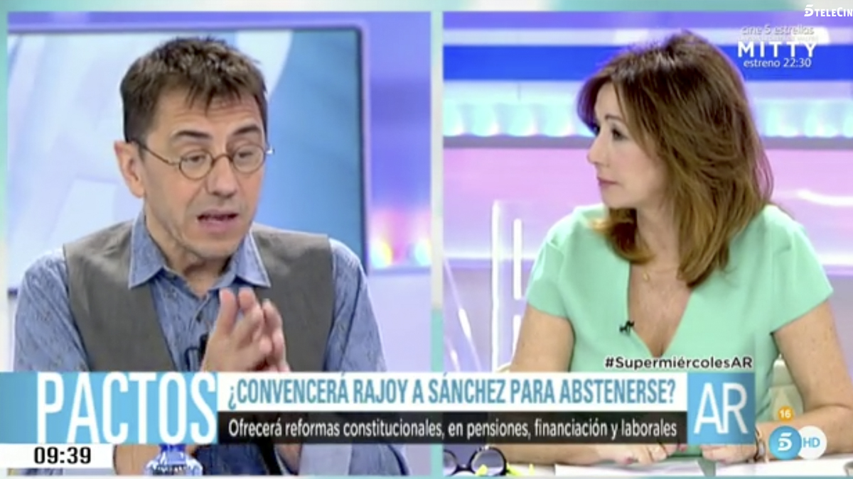 Juan Carlos Monedero en ‘El programa de Ana Rosa’. (Foto: Telecinco)