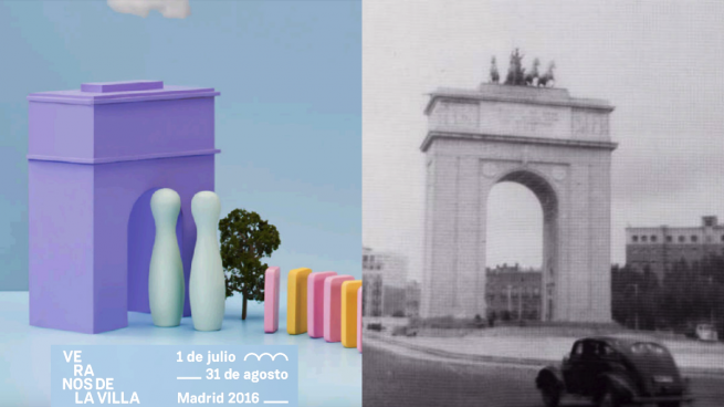 Carmena pone en la publicidad del Ayuntamiento el franquista Arco del Triunfo tras criticarlo