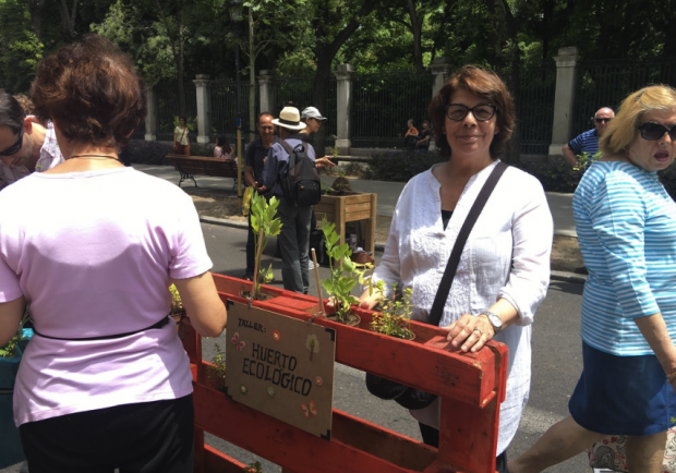Inés Sabanés, concejal responsable de limpieza, en el Día del Medio Ambiente. (Foto: Madrid)