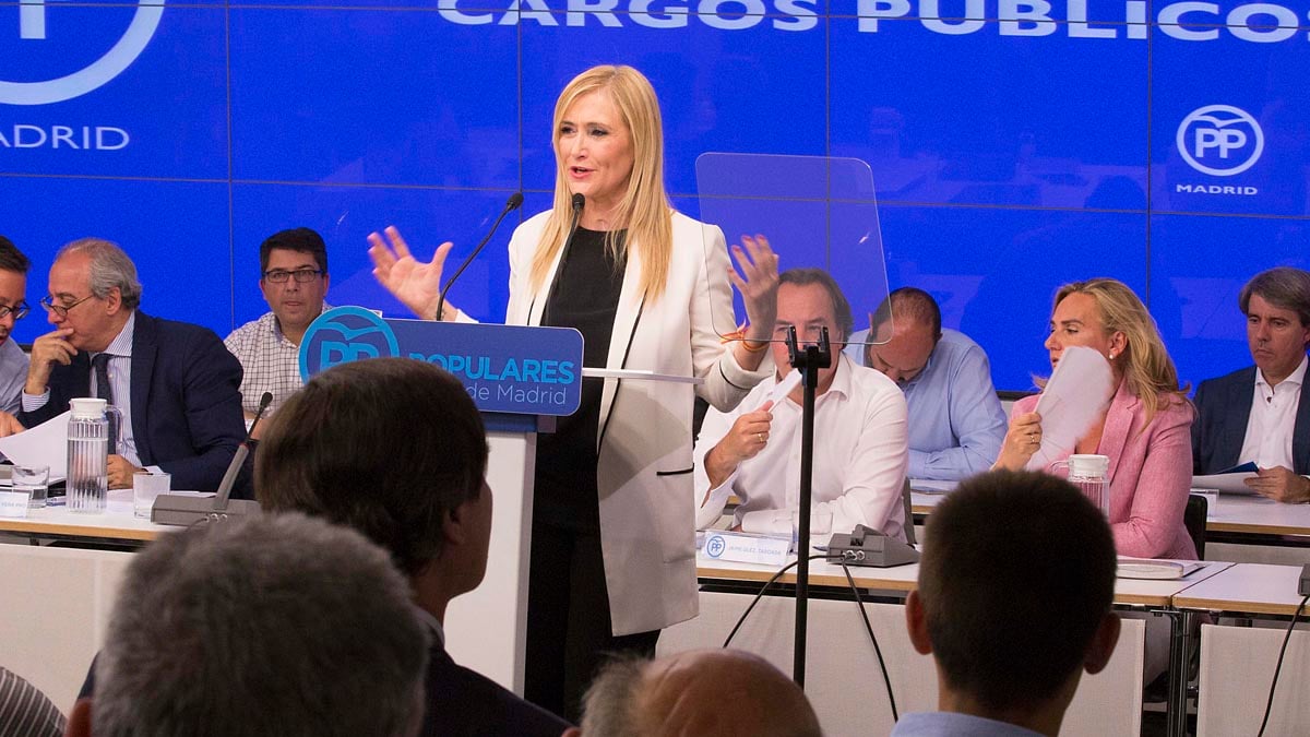 Cristina Cifuentes durante la reunión de la Junta Directiva regional del PP (Foto: Partido Popular)