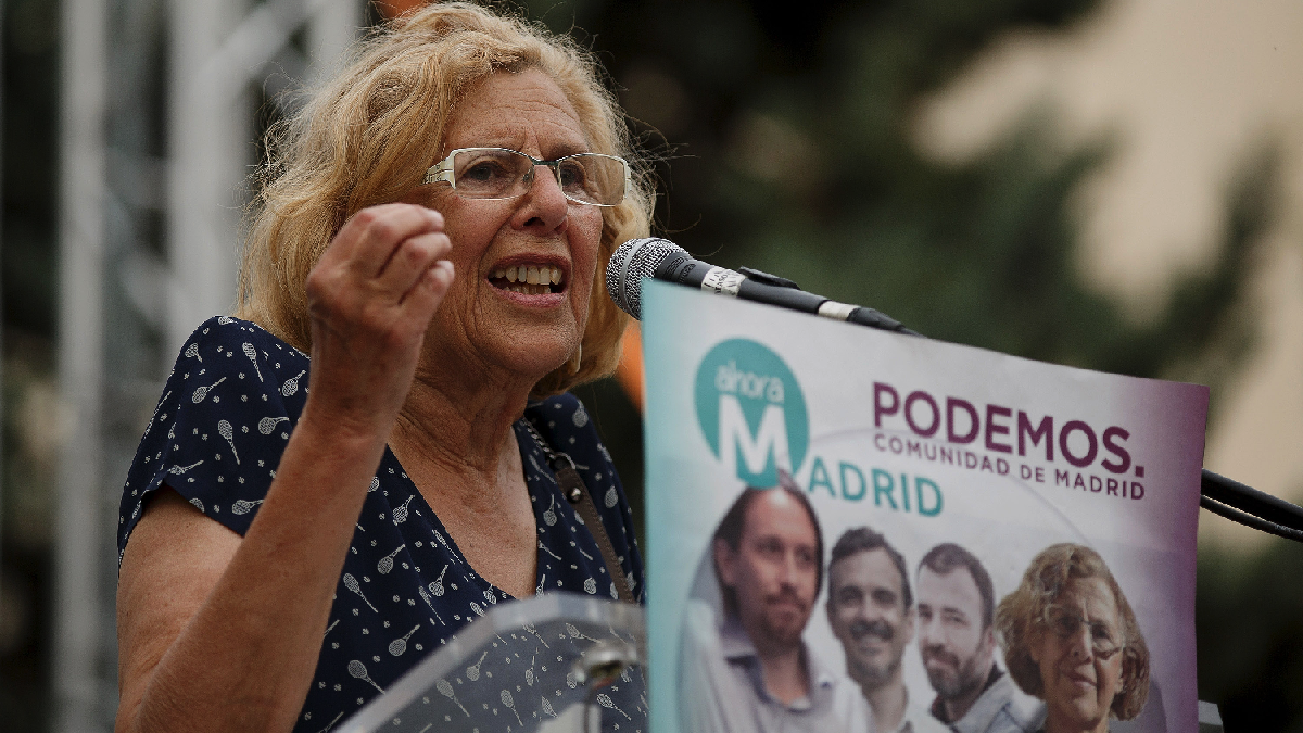 La alcaldesa Carmena en un mitin de Ahora Madrid. (Foto: GETTY)