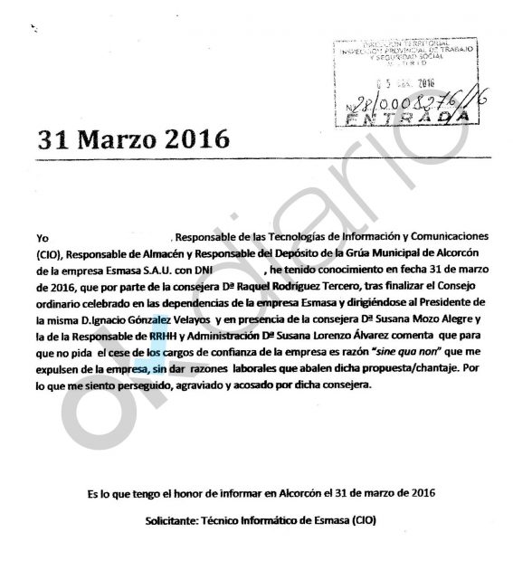 Una edil de Podemos en Alcorcón "acosó laboralmente" a un 