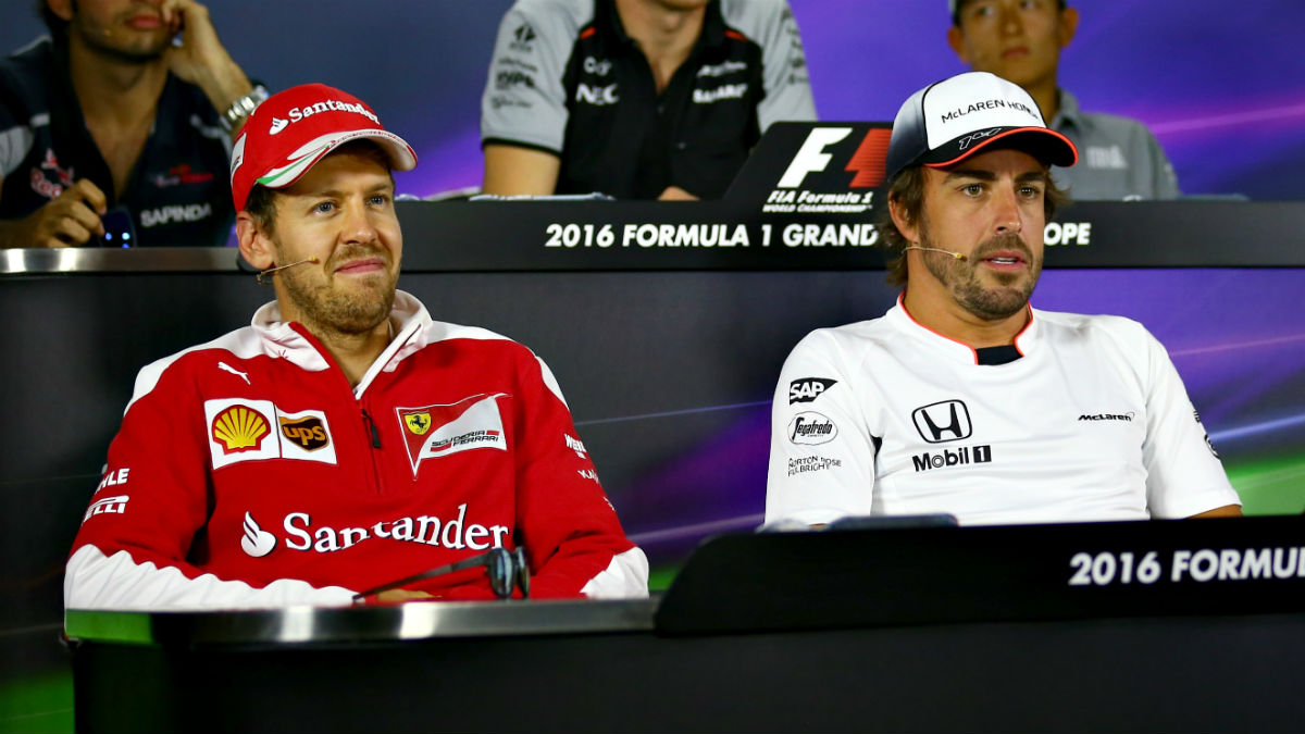 Sebastian Vettel y Fernando Alonso. (Getty)