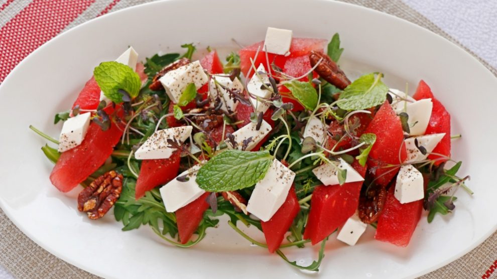 Receta de Ensalada de verano de sandía, queso y menta