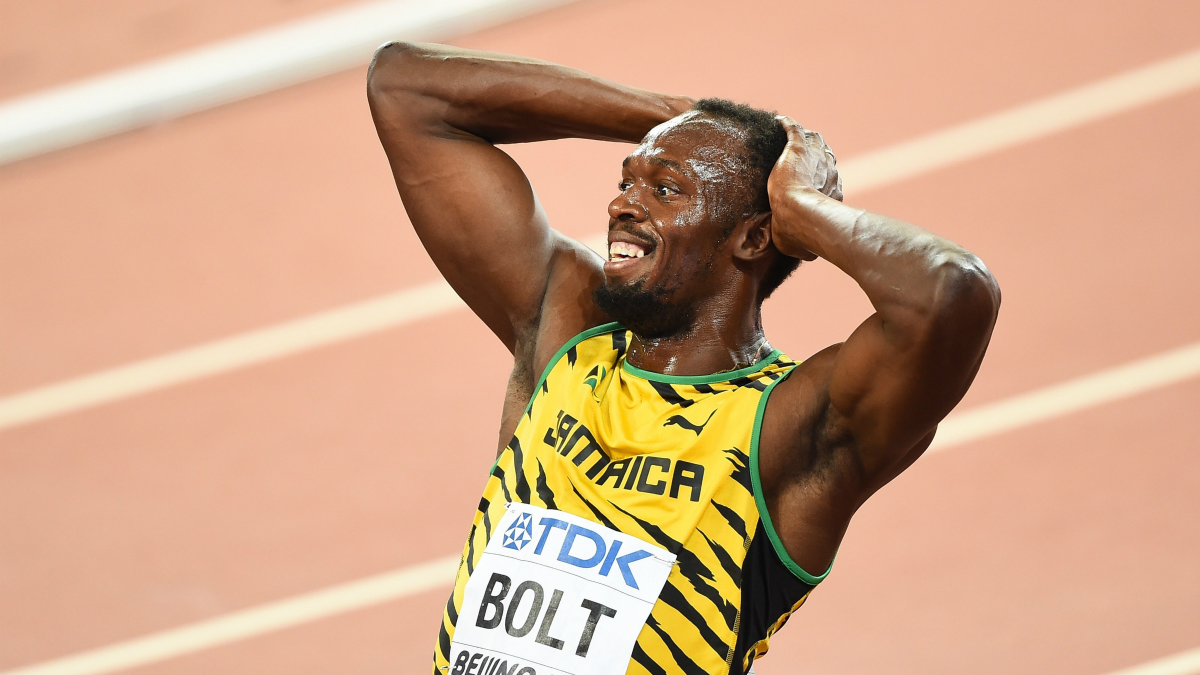 Usain Bolt, tras una carrera. (Getty)