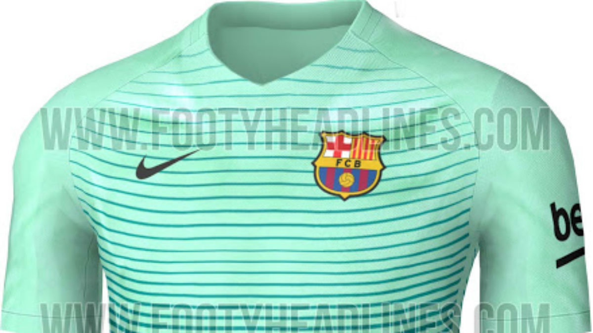 El Barcelona apuesta por el verde para su tercera camiseta. (footyheadlines)