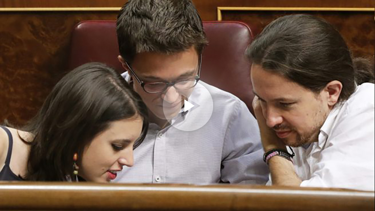 Irene Montero, Iñigo Errejón y Pablo Iglesias. (Foto: EFE)