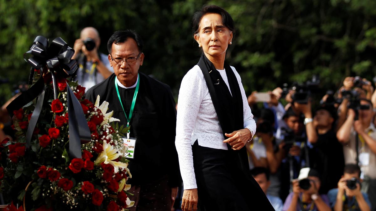 Suun Kyi en el acto de conmemoración de Suu Kyi (Reuters)