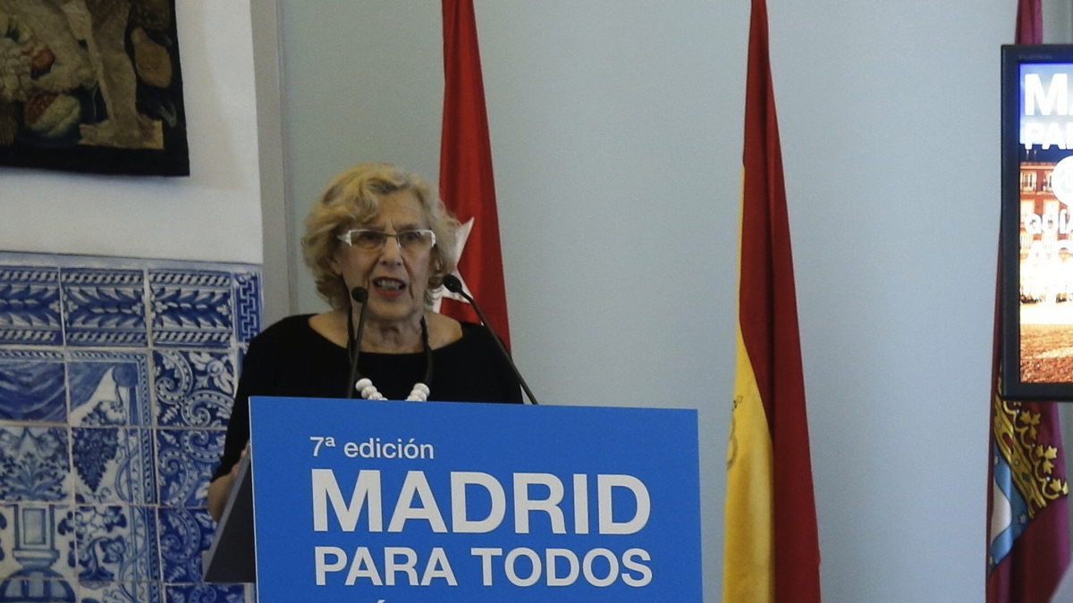 La alcaldesa Carmena en una presentación esta semana. (Foto: EFE)
