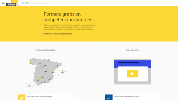 Web del programa Actívate de Google.