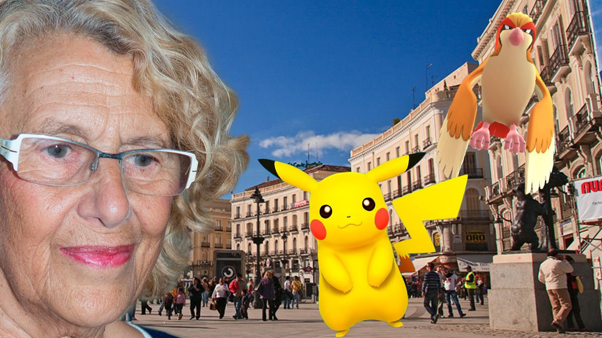 La alcaldesa junto a la Puerta del Sol. (Fotos: Agencias)