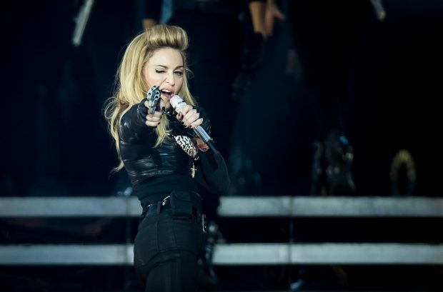 LONDON, ENGLAND - JULY 17: Madonna performs live during the MDNA tour at Hyde Park on July 17, 2012 in London, England. (Photo by Ian Gavan/Getty Images)