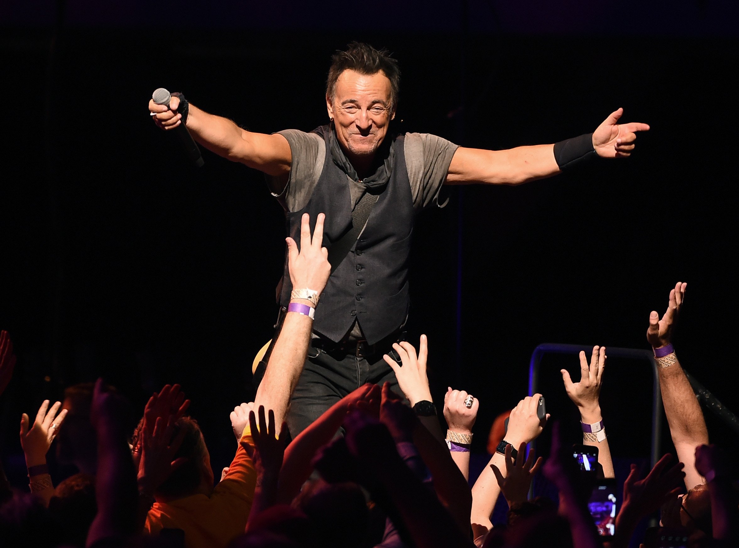 Bruce Springsteen And The E Street Band Performs At The Los Angeles Sports Arena