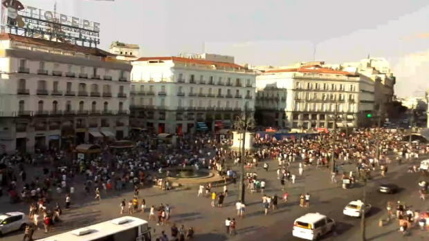 La Puerta del Sol esta tarde de Pokequedada. (Foto: Webcam)