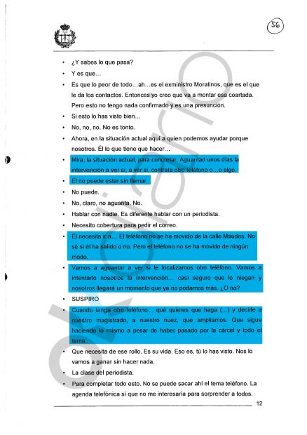 Transcripción de la prueba pericial sobre el"lavado de pruebas" de Martín Blas. 