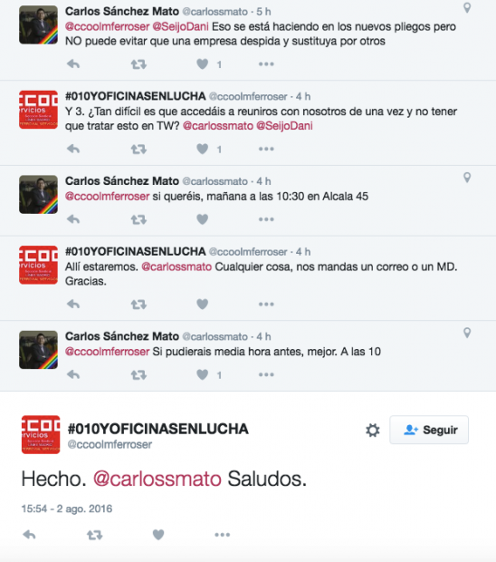 Negociación en público entre Sánchez Mato y sindicatos. (Clic para ampliar)