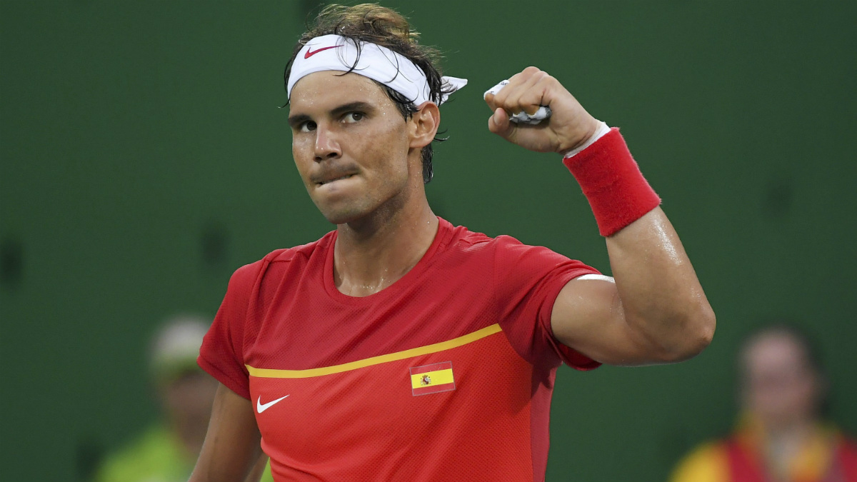 Rafa Nadal celebra su victoria ante Delbonis. (Reuters)