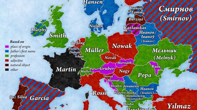 Estos son los apellidos más comunes en cada país de Europa y su significado