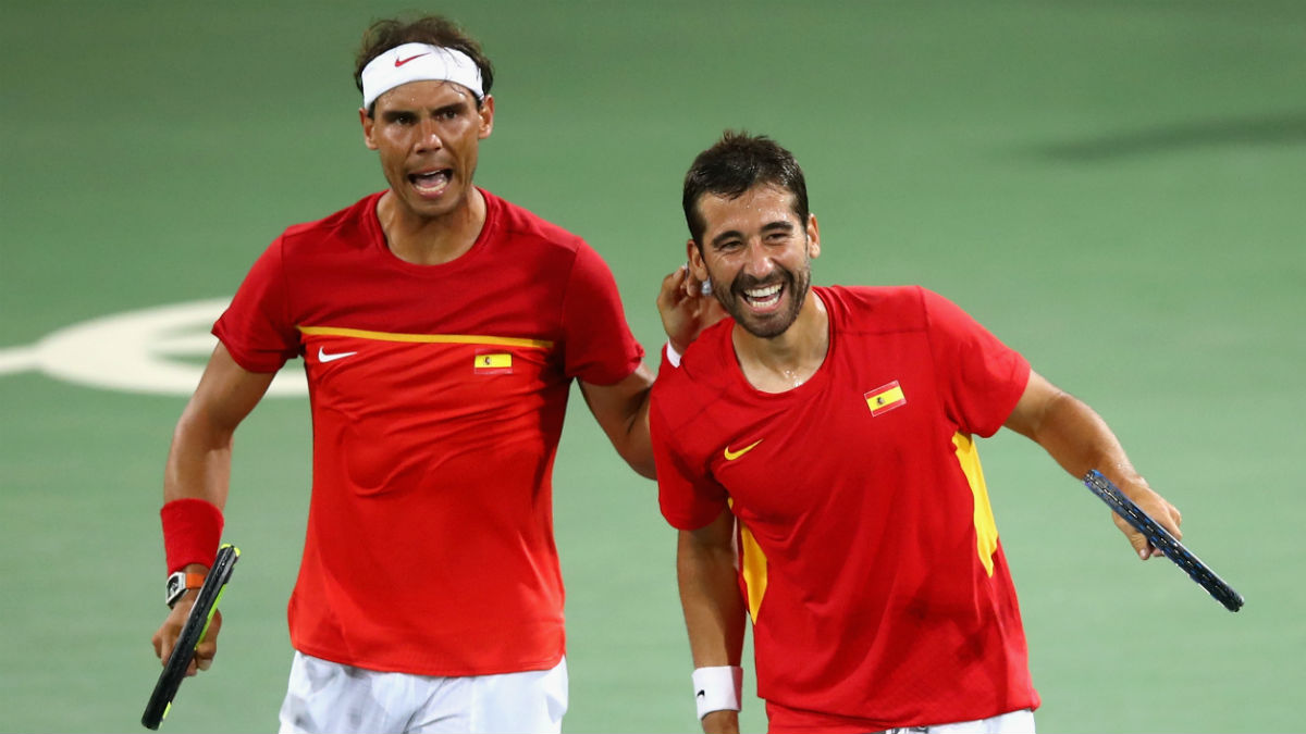 Nadal y Marc López se clasificaron las semifinales. (Getty)
