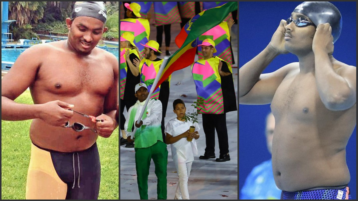 Robel Habte ha hecho el ridículo en natación siendo el abanderado de Etiopía en los Juegos Olímpicos.
