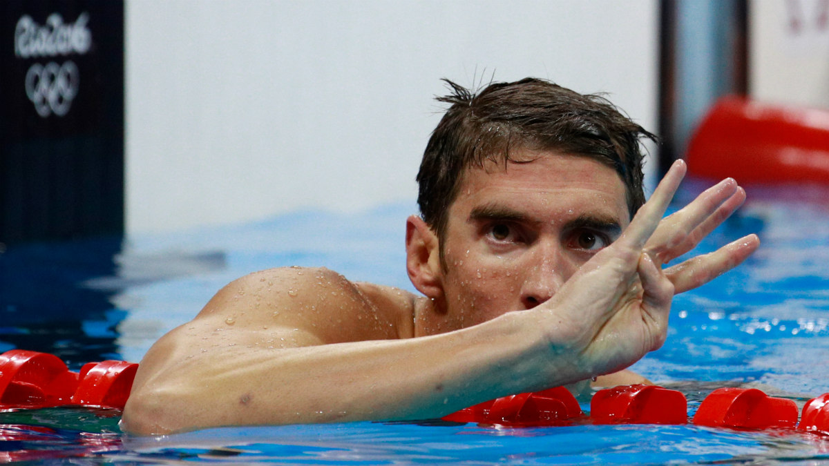Michael Phelps celebra su cuarto oro en Río. (Getty)