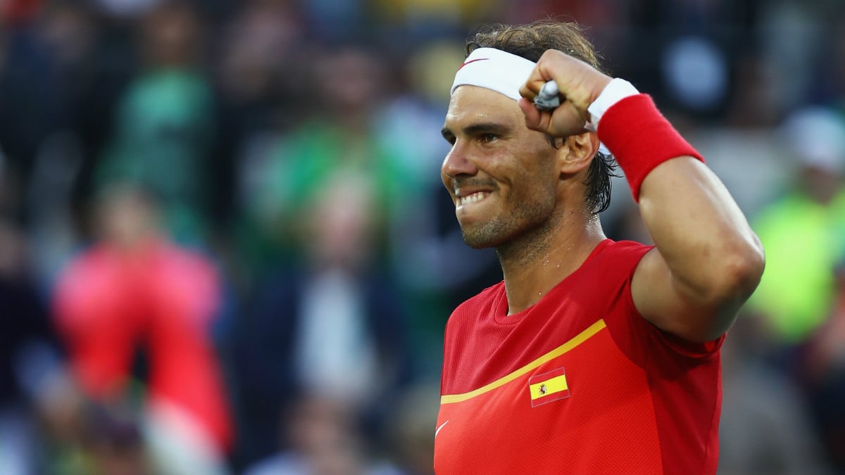 Rafa Nadal celebra una victoria en los Juegos de Río. (Getty)