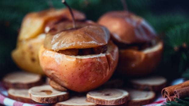 manzanas al horno con merengue