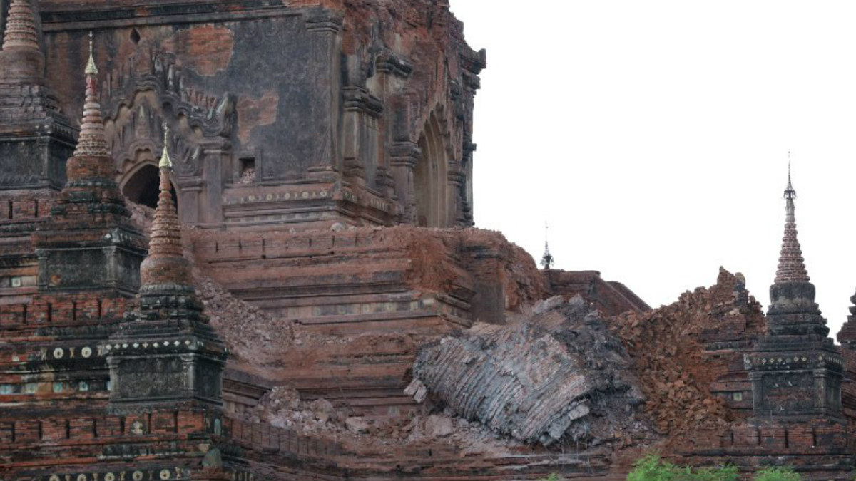 Una pagoda de Birmania dañada por el terremoto. (Foto: AFP)