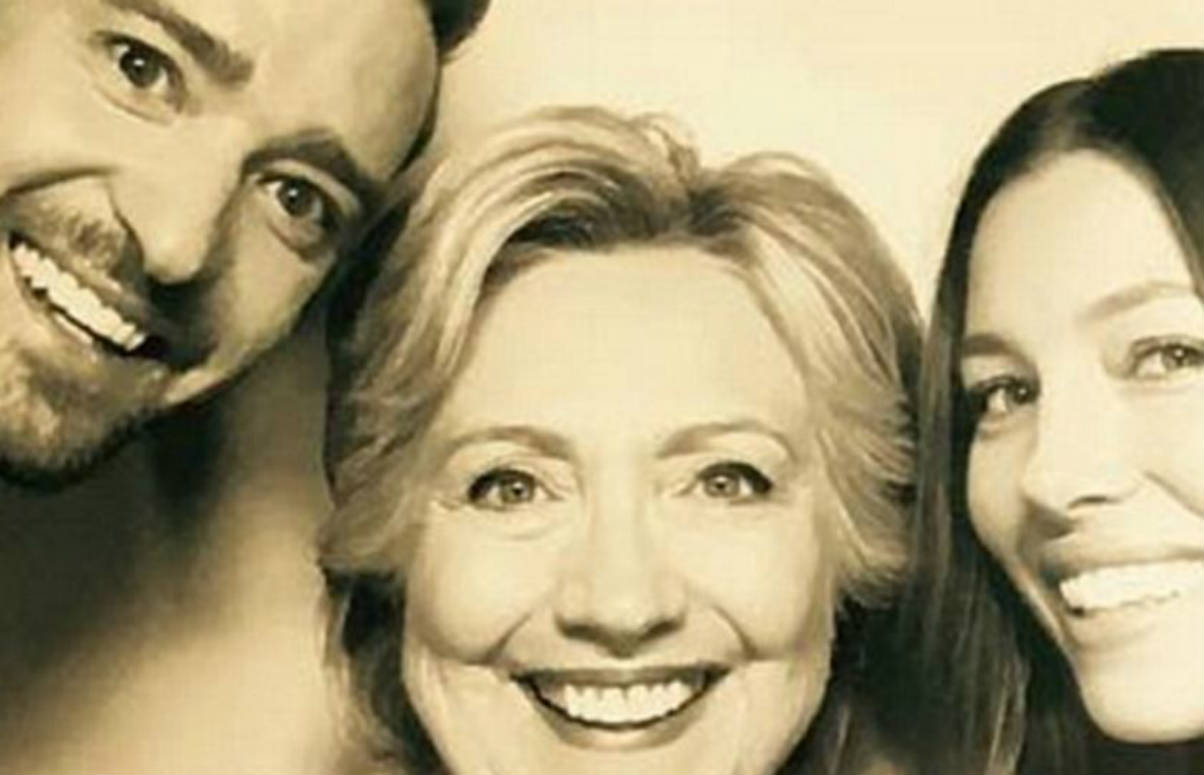Justin Timberlake, Jessica Biel y Hillary Clinton (Instagram)