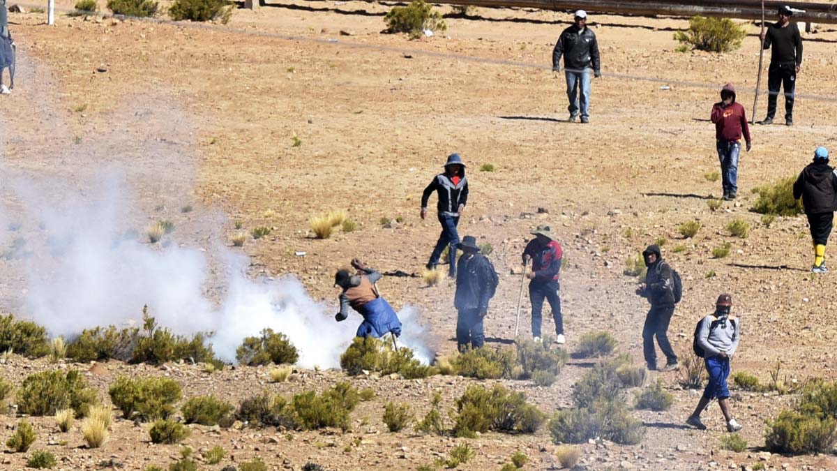 Mineros bolvianos durante las protestas (Foto: AFP)