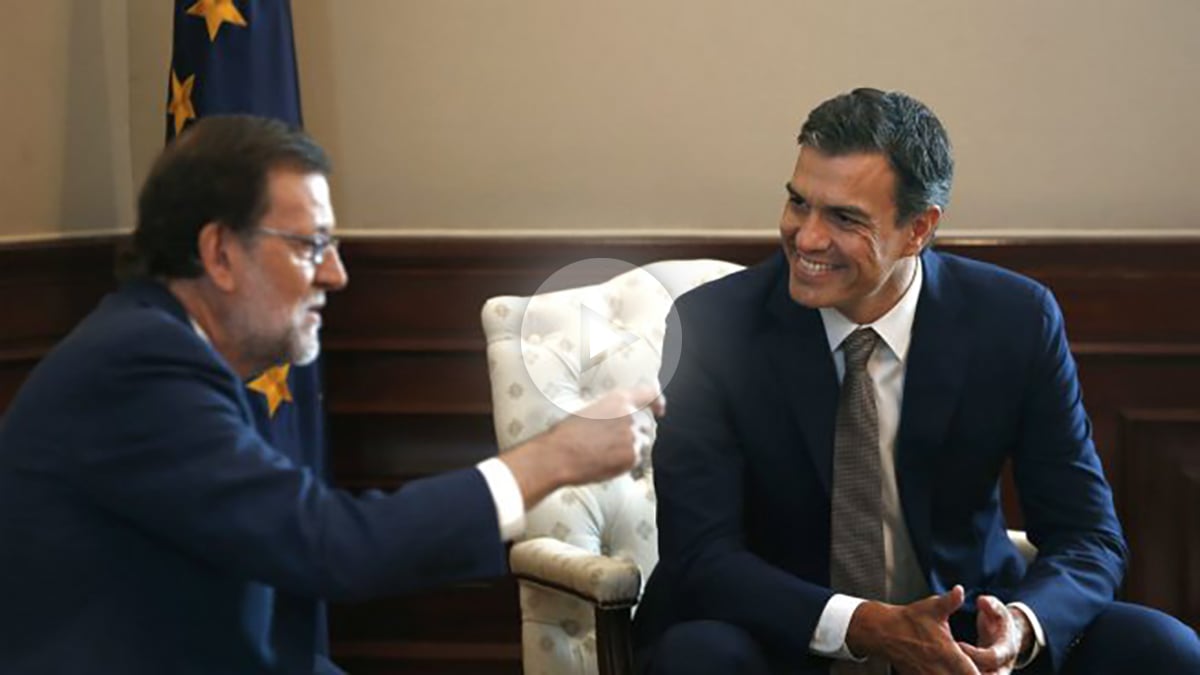 Pedro Sánchez y Mariano Rajoy se reúnen en el Congreso. (Foto:EFE)