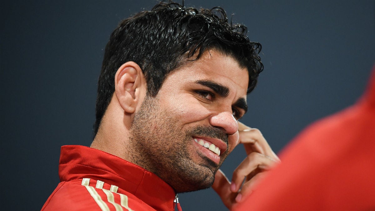 Diego Costa durante una rueda de prensa con la selección.