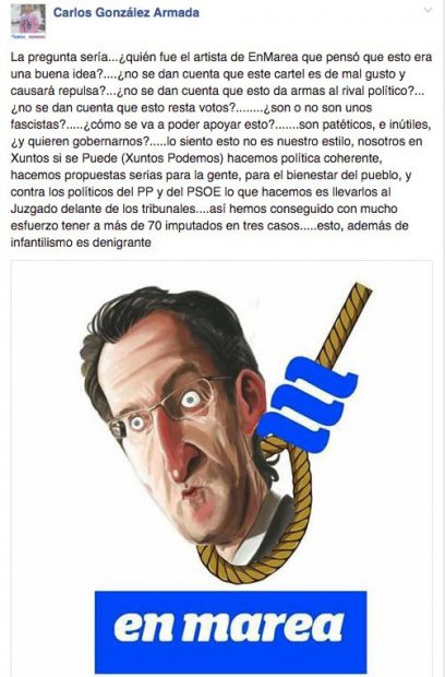 Críticas internas en Podemos a la caricatura de Feijóo.