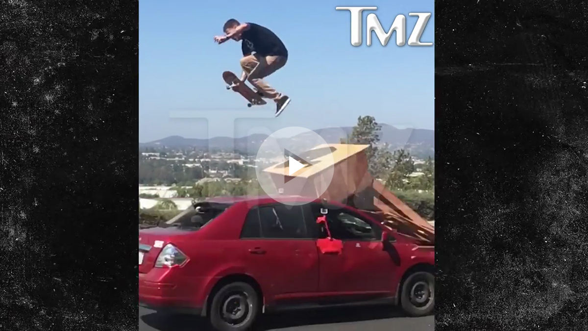 Brutal accidente de un skater realizando una exhibición arriesgada