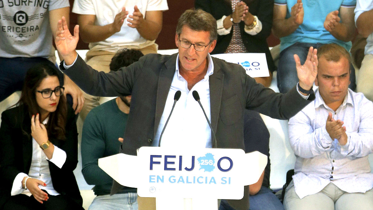 Feijóo en un reciente acto electoral (Foto: Efe).