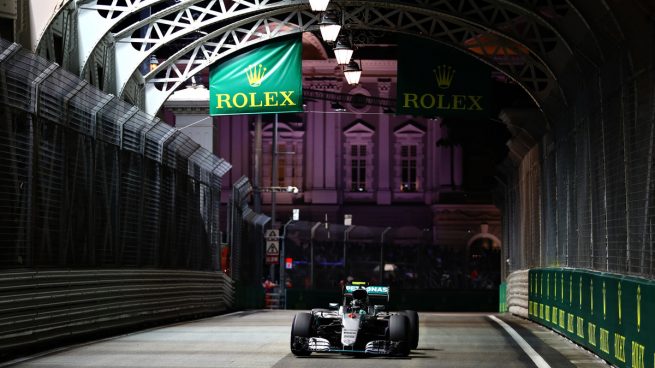 Nico Rosberg se hizo con la pole en Singapur (Getty)