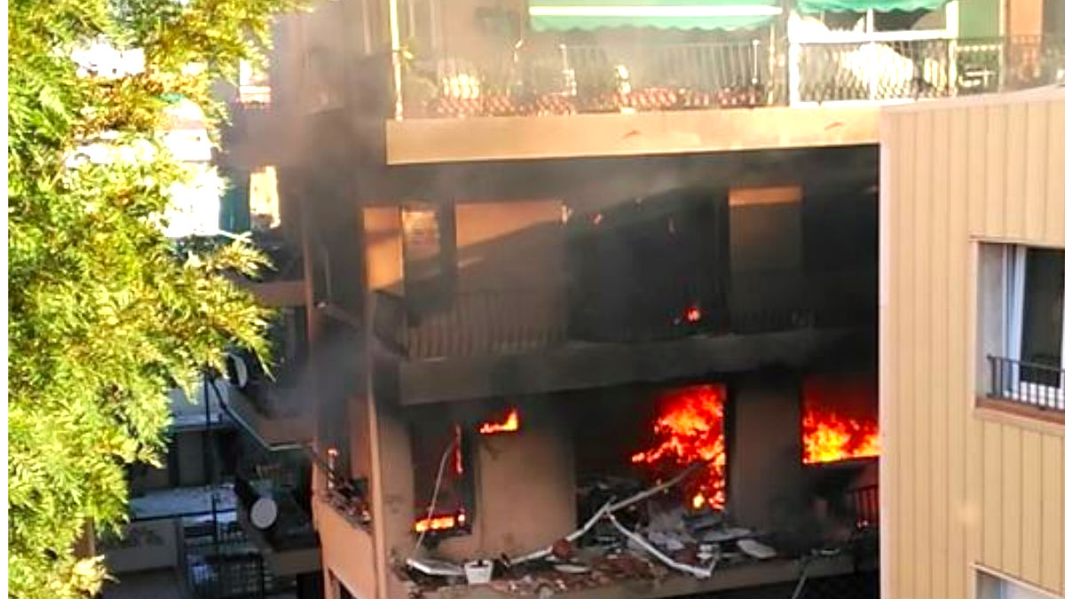 Imagen del edificio afectado por la explosión (Foto: Twitter Jordi Bravo).